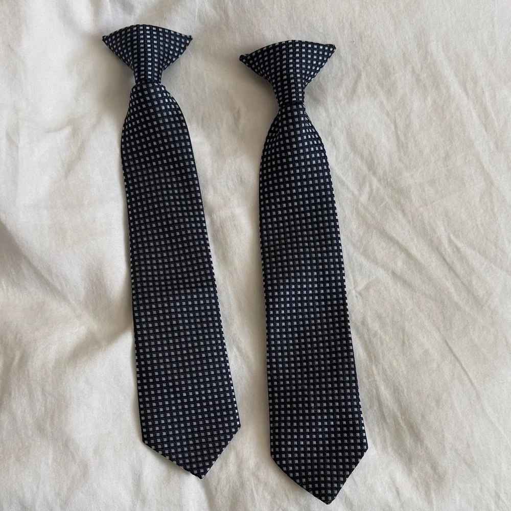 Nordstrom Classic Navy Blue Micro-Pattern Boy’s Clip On Ties